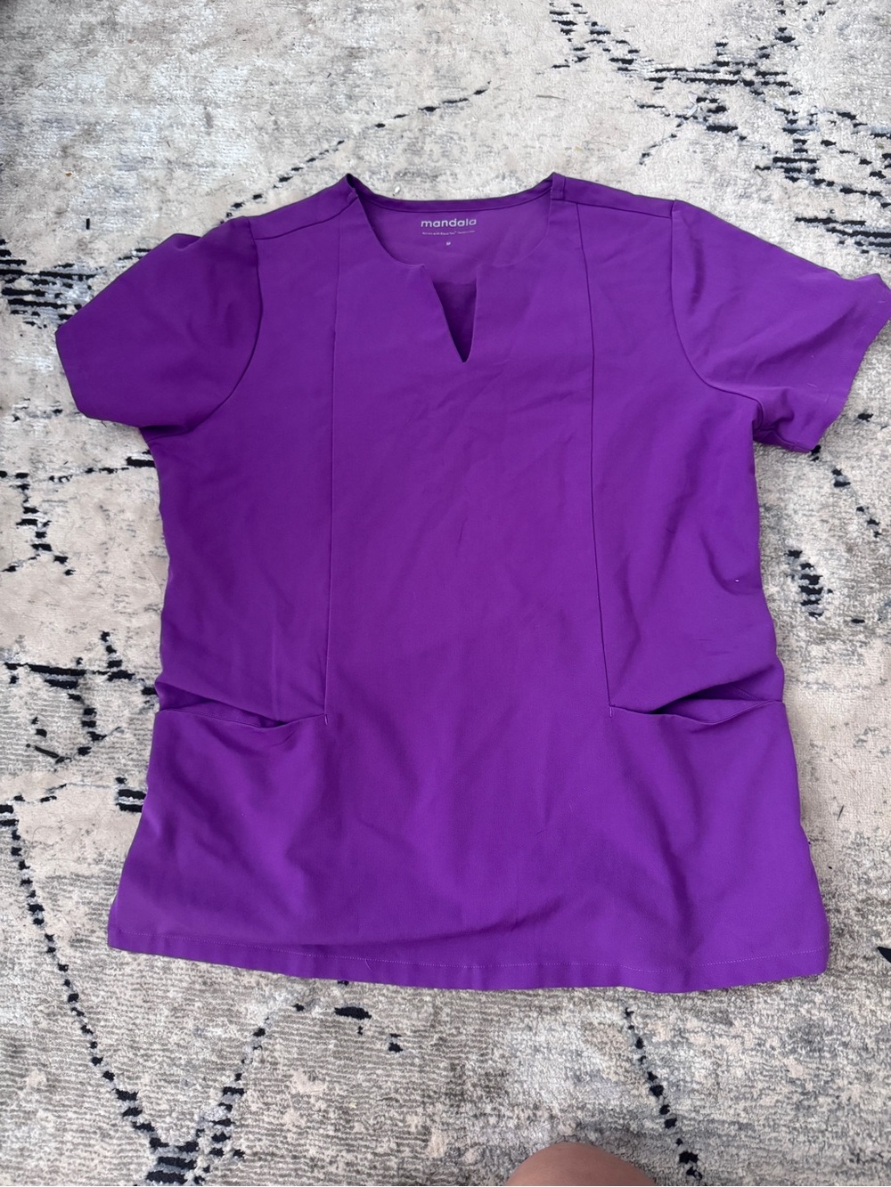 Women's Purple Split-Neck Scrub Top